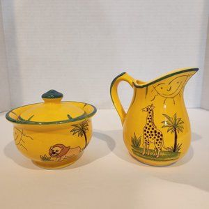 Pottery Barn Animal Safari Sugar and Creamer